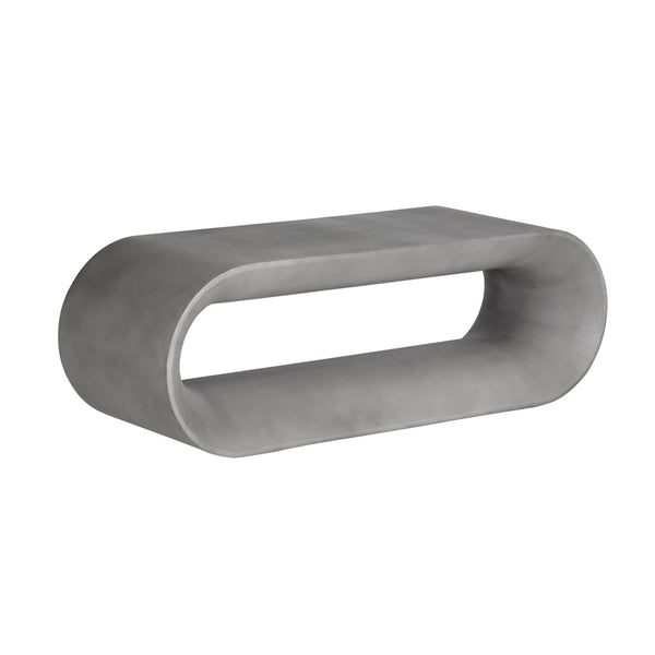 Banc Camille tout en béton avec une forme en capsule originale pour un look contemporain par Maillé Style (Érik Maillé)