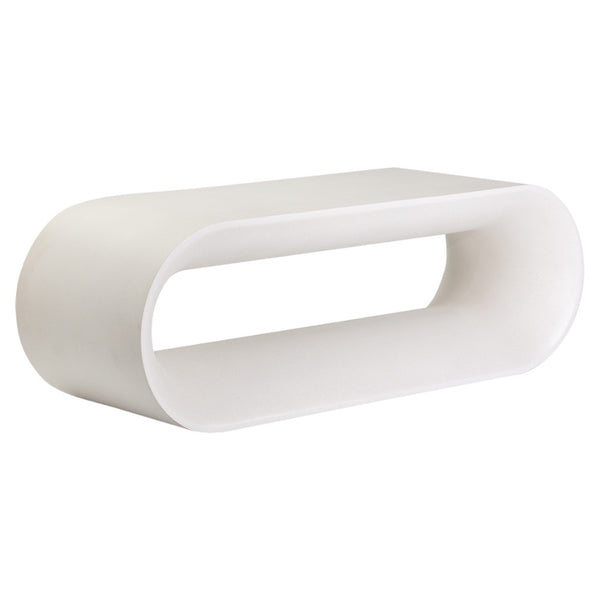 Le banc DANNY, banc en béton blanc ouvert donnant une forme pratique et originale par Maillé Style (Érik Maillé)