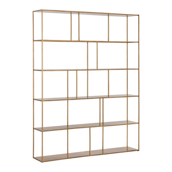 Bibliothèque Gustave tou en laiton pour un rangement de bureau ou de salon au design stylé par Maillé Style (Érik Maillé)