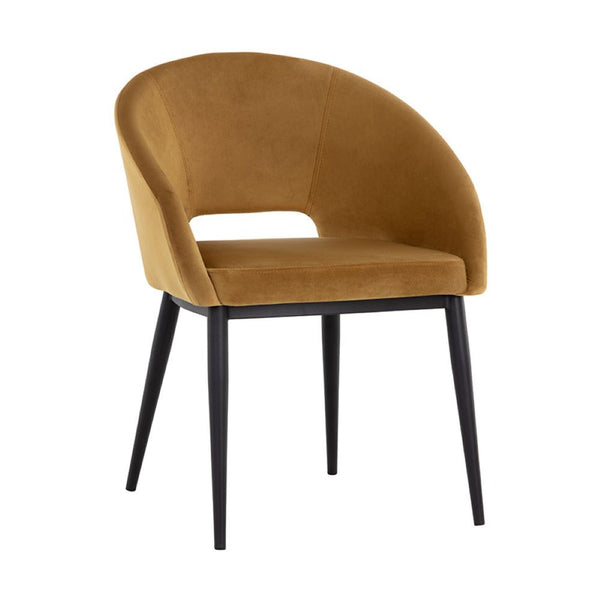 LA CHAISE DE SALLE À MANGER - DOSSIER - ARRONDIE - OCRE - NOIRE - MAILLÉSTYLE