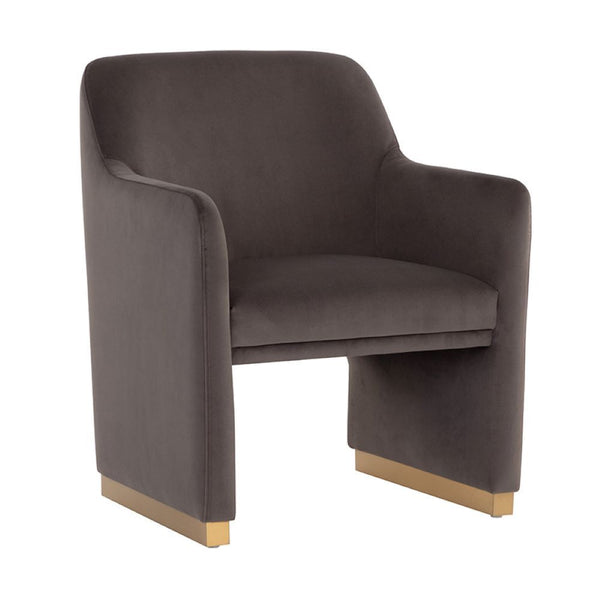 LA CHAISE DE SALLE À MANGER - GRIS - OR - ARRONDIE - MAILLÉSTYLE