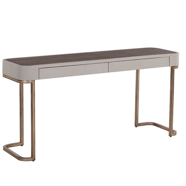 LA CONSOLE - SIMILICUIR - GRIS - CRÈME - BRONZE - RUSTIQUE - MAILLÉSTYLE