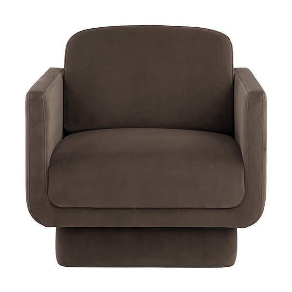 LE FAUTEUIL - BRUN FONCÉ - BASE - CARRÉE - ACCOUDOIRS - LINÉAIRES - MAILLESTYLE