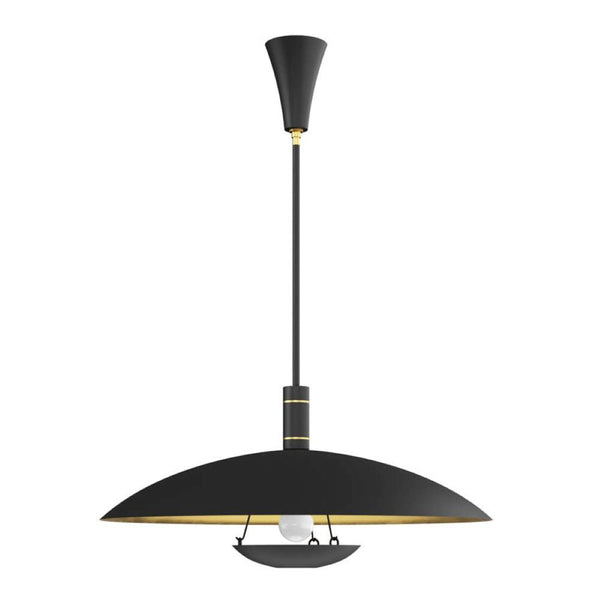 LE LUMINAIRE SUSPENDU - NOIR - OR - DÔME - INDUSTRIEL - MAILLESTYLE