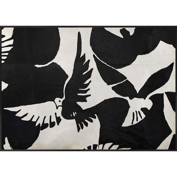 LE TABLEAU D'ART - OISEAU - NOIR - IVOIRE - TAUPE - MAILLESTYLE