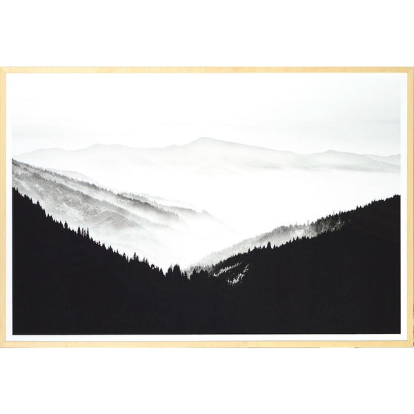 photographie mont noir et blanc cadre blond Maillé style
