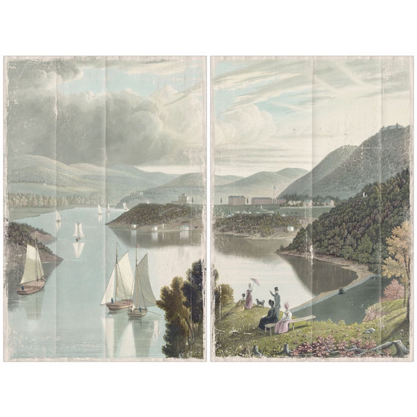la paisible vallée toile grand format pastel Maillé style