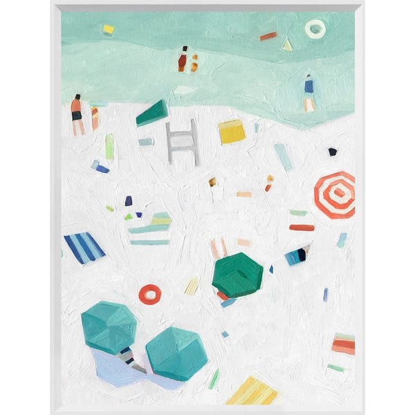 art mural dessin de plage ludique coloré Plage I Maillé style