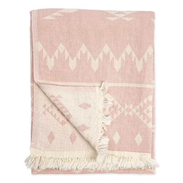 serviette de corps turque rose à franges Maillé Style