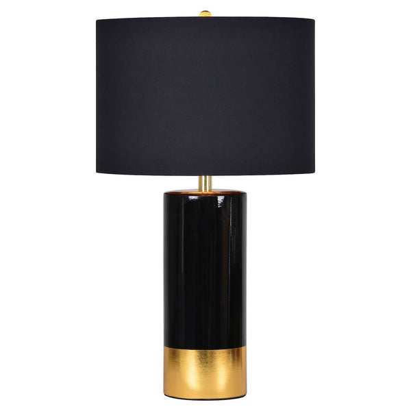 lampe sur table Tux noir et or Maillé style