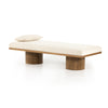 Banc-bois-tissu-clair-émaillé-style