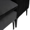 Sofa sectionnel ANDERS, canapé en angle en velours noir avec des pieds noir mat par Maillé Style (Érik Maillé)