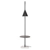 ARNOLD, lampe sur pied avec  une base en marbre blanc, une structure et un abat-jour en métal noir et une table d'appoint par Maillé Style (Érik Maillé)