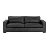 Sofa Bay, canapé en cuir noir véritable pour un design classique avec une touche contemporaine par Maillé Style (Érik Maillé)