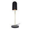 La lampe de table CADEN a une forme organique alliant un corps fin en laiton et un abat-jour en métal noir par Maillé Style (Érik Maillé)