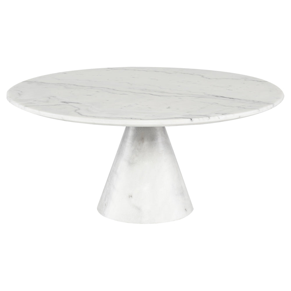 Table de salon Claudio, table basse tout en marbre blanc pour un design gracieux, charmant et compact par Maillé Style (Érik Maillé)