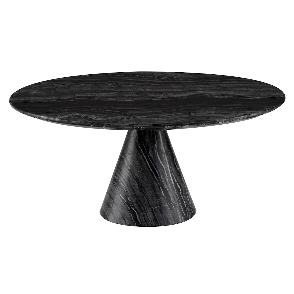 Table de salon Claudio, table basse tout en marbre noir pour un design gracieux, charmant et compact par Maillé Style (Érik Maillé)