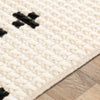 carpette aztèque noir blanc frange creme Maillé Style
