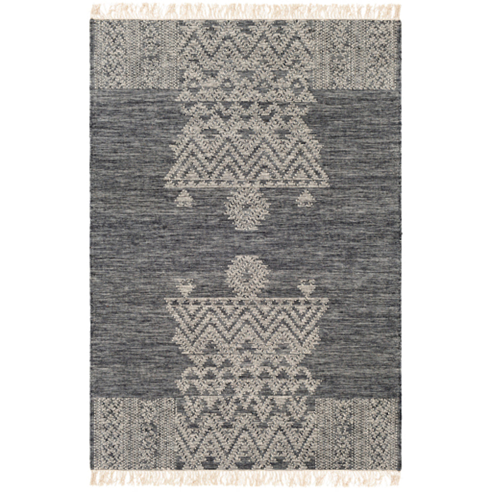 carpette frange aztèque gris Maillé Style
