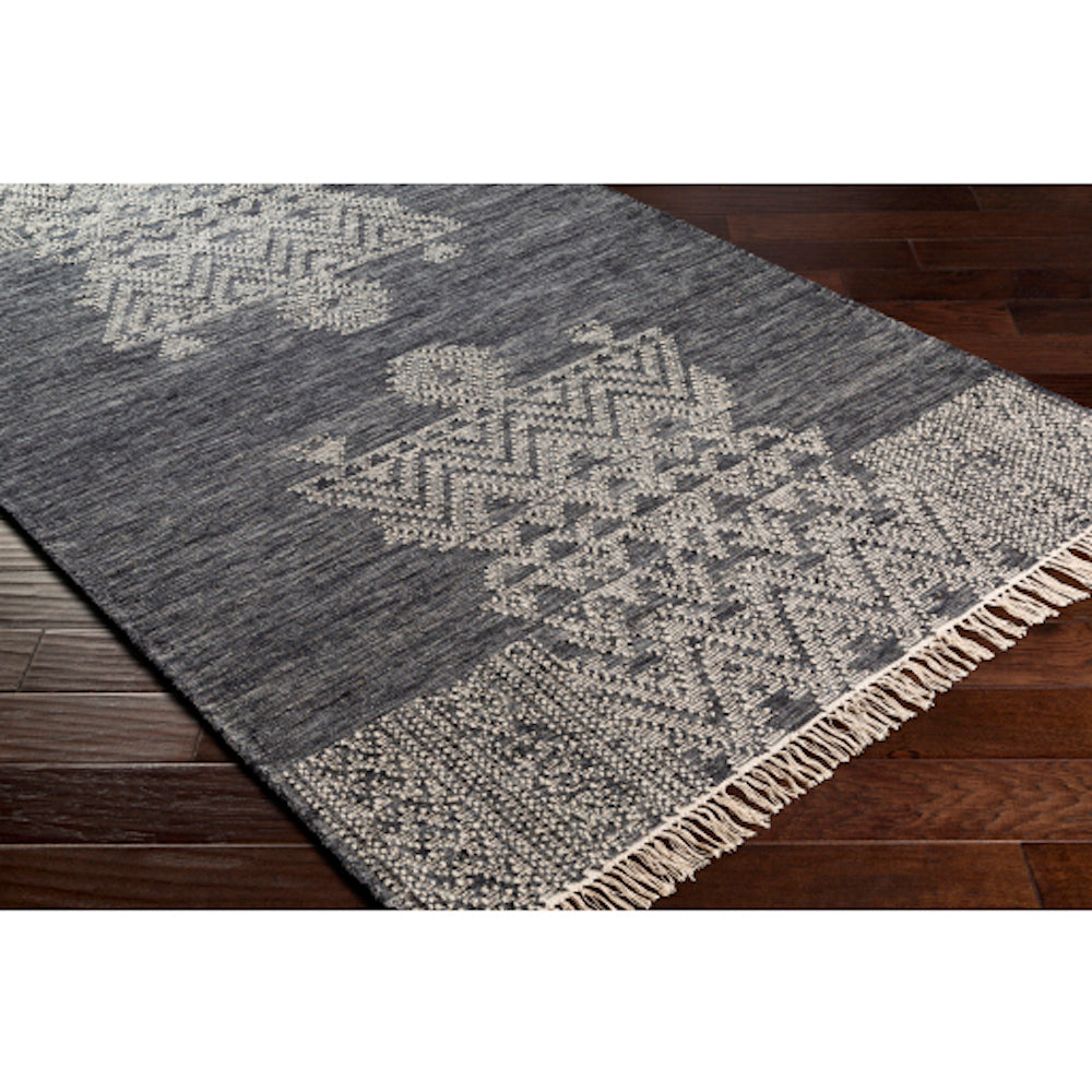 carpette frange aztèque gris Maillé Style