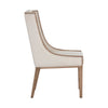 Chaise de salle à manger en tissu beige encadré en bois pour un design classique, chic et contemporain par Maillé Style (Érik Maillé)