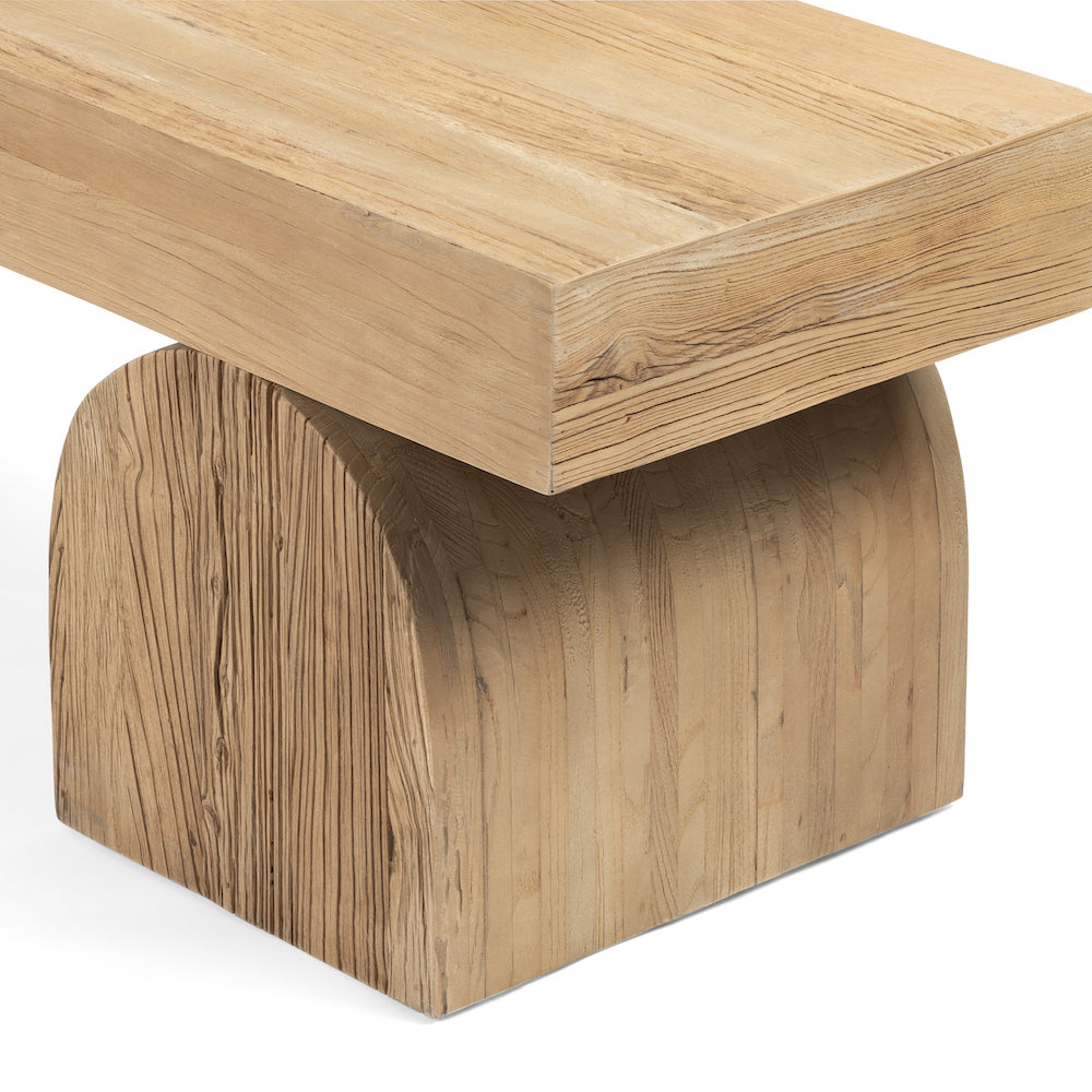Banc DAVE servant de table de salon en bois d'orme massif naturel par Maillé Style (Érik Maillé)