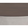 Table basse Dominique, table de salon en béton avec un dessus à effet de bois brun pour un design industriel imposant par Maillé Style (Érik Maillé)