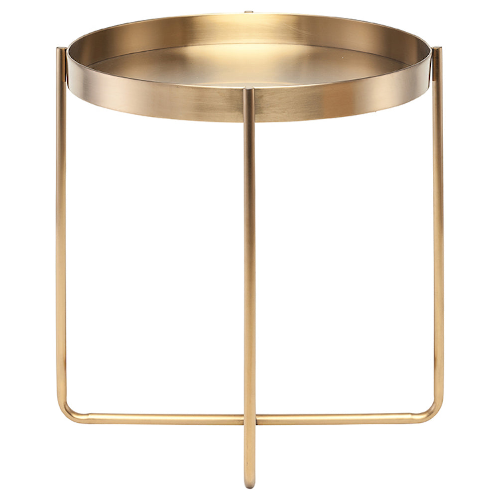 La table d'appoint Gaultier a un design sophistiqué par son fini doré tout en restant simple et léger par Maillé Style (Érik Maillé)