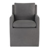 Chaise de salle à manger Glenn, chaise au design élégant et raffiné grâce à son recouvrement tout en tissu gris  par Maillé Style (Érik Maillé)