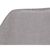 Chaise de salle à manger JAYNAT, fauteuil chic et confortable en tissu gris capitonné en triangle avec des pieds en métal noir par Maillé Style (Érik Maillé)