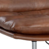 LA CHAISE DE BUREAU - COGNAC - FAUX - CUIR - ROULETTES - LAITON ANTIQUE - CAPITONNÉE - MAILLESTYLE