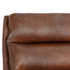 LA CHAISE DE BUREAU - COGNAC - FAUX - CUIR - ROULETTES - LAITON ANTIQUE - CAPITONNÉE - MAILLESTYLE