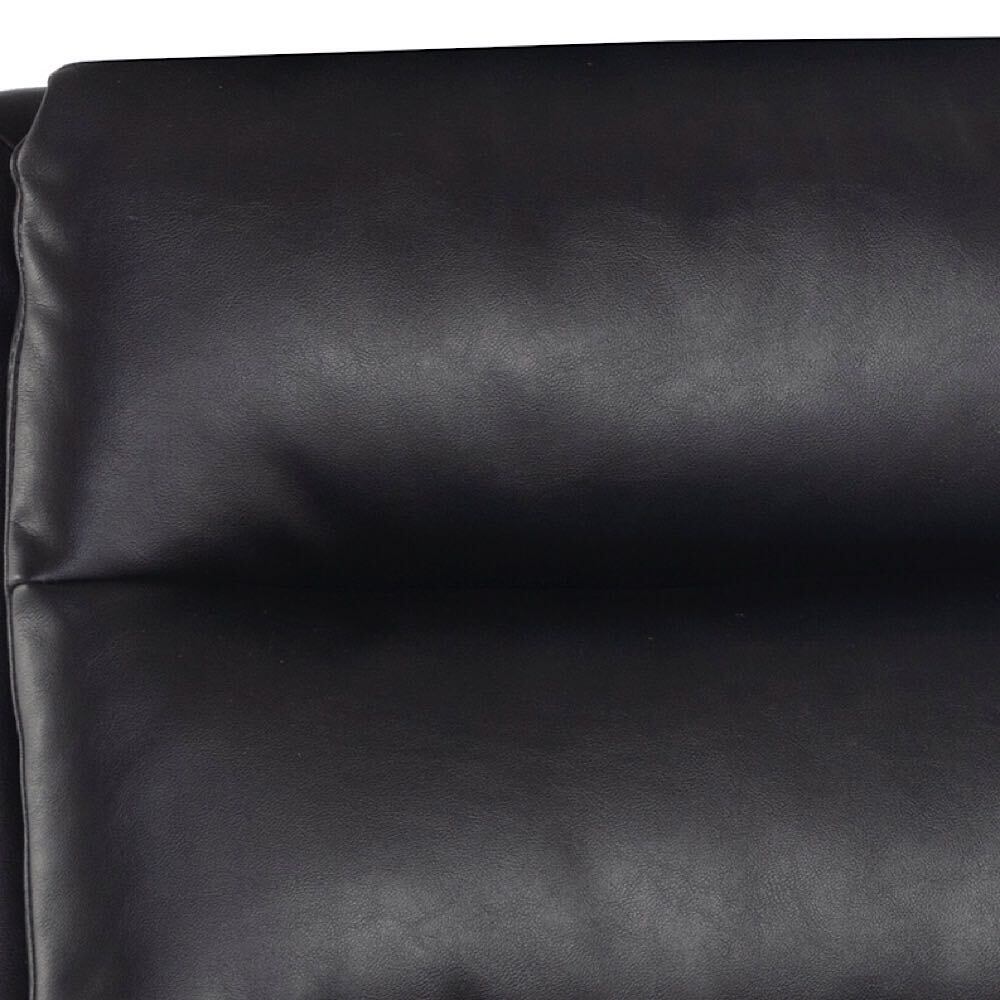 LA CHAISE DE BUREAU - NOIRE - FAUX - CUIR - ROULETTES - LAITON ANTIQUE - CAPITONNÉE - MAILLESTYLE