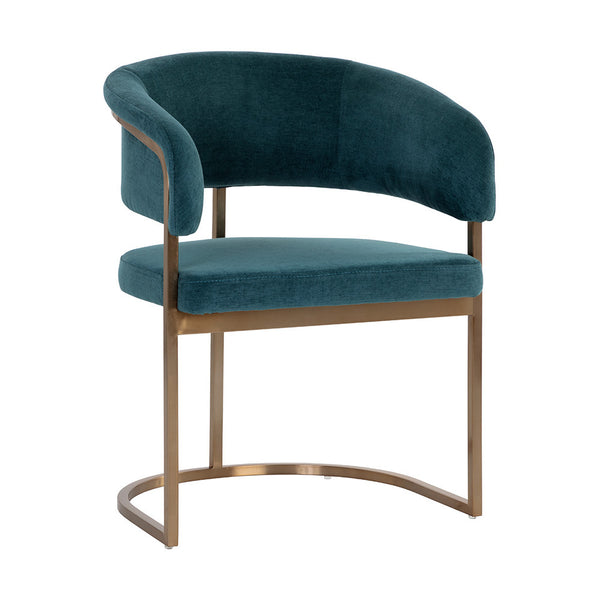 LA CHAISE DE SALLE À MANGER - BLEU - SARCELLE - DORÉ - MAILLÉSTYLE