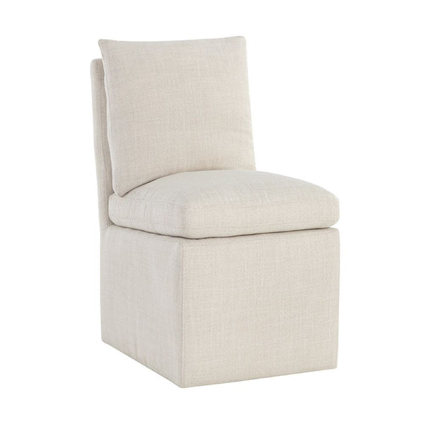 LA CHAISE DE SALLE À MANGER  - CRÈME - ROULETTES - BOIS  - MAILLÉSTYLE