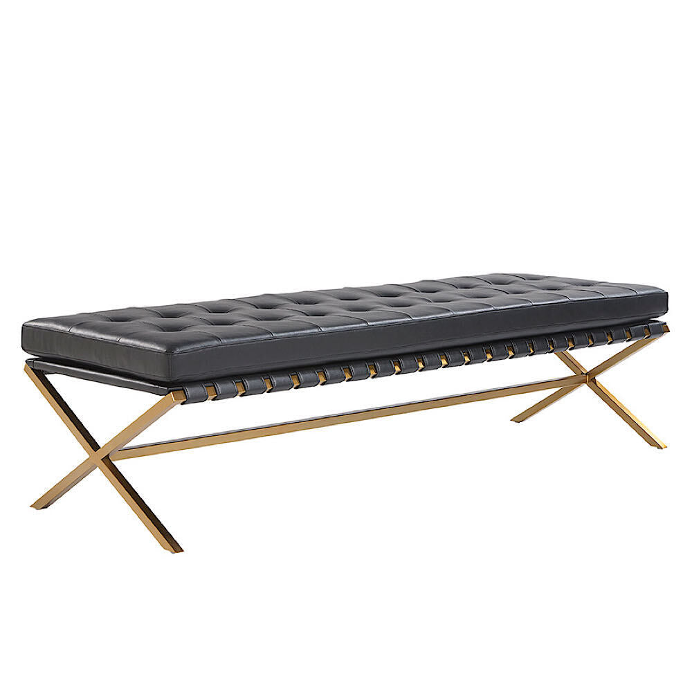 LE BANC - CAPITONNÉ - CUIR - NOIR - OR - INDUSTRIEL - CHIC - MAILLÉDESIGN