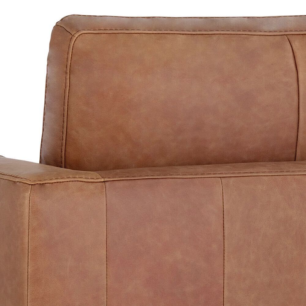 LE FAUTEUIL - CARRÉ - CUIR - CARAMEL - MASSIF - MAILLÉSTYLE