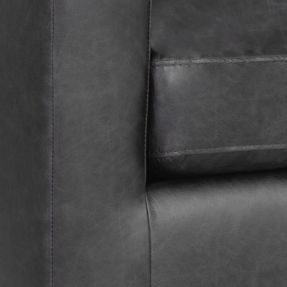 LE FAUTEUIL - CARRÉ - CUIR - NOIR - MASSIF - MAILLÉSTYLE