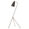 Lucille, lampe sur pied doté d'un abat-jour noir mat et un pied en laiton antique poli pour un design minimaliste et un éclairage personnalisé par Maillé Style (Érik Maillé)