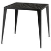La table d'appoint MINK présenta un design sophistiqué minimaliste avec son plateau carré en marbre noir encastré dans une base en métal noir mat  par Maillé Style (Érik Maillé)