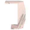 La table d'appoint MYA est tout en marbre rose et présente des formes géométriques audacieuse par Maillé Style (Érik Maillé)