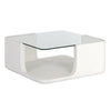 Table de salon Odin, table basse en béton blanc et verre pour un design moderne et attrayant par Maillé Style (Érik Maillé)