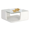 Table de salon Odin, table basse en béton blanc et verre pour un design moderne et attrayant par Maillé Style (Érik Maillé)