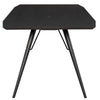 PIPER, table de salle à manger avec un plateau en chêne noirci , des pieds noirs et accent en laiton par Maillé Style (Érik Maillé)