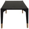 Table de salle à manger Quattro, table rectangulaire en bois teint noir et accent doré pour un design simple, glamour et raffiné par Maillé Style (Érik Maillé)
