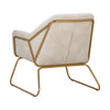 Fauteuil Rock, chaise d'appoint en tissu crème reposant sur une structure en métal doré  avec un style tendance, moderne et polyvalent par Maillé Style (Érik Maillé)