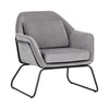 Fauteuil Rock, chaise d'appoint en tissu gris reposant sur une structure en métal noir  avec un style tendance, moderne et polyvalent par Maillé Style (Érik Maillé)