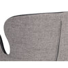 Tabouret de comptoir Wally, tabouret avec accoudoirs au design moderne Midcentury avec son siège bicolore (cuir noir et tissu gris) par Maillé Style (Érik Maillé)