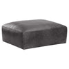 Pouf Wilson, élégant et confortable pouf en cuir véritable noir par Maillé Style (Érik Maillé)