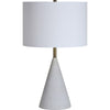 lampe sur table cloée en terrazzo or et lin blanc Maillé style